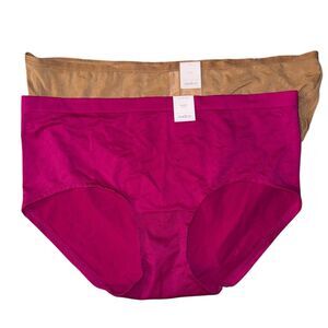 Auden Women's‎ Plus 3X Seamless Hipster & Brief Panties 2-Pack Multicolor